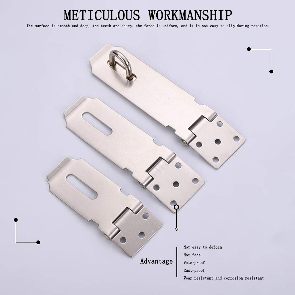 Lucchetto Ad Angolo Retto In Acciaio Inox - 2 Pezzi Con Viti Per Porte, Finestre E Cancelli - Foto 10