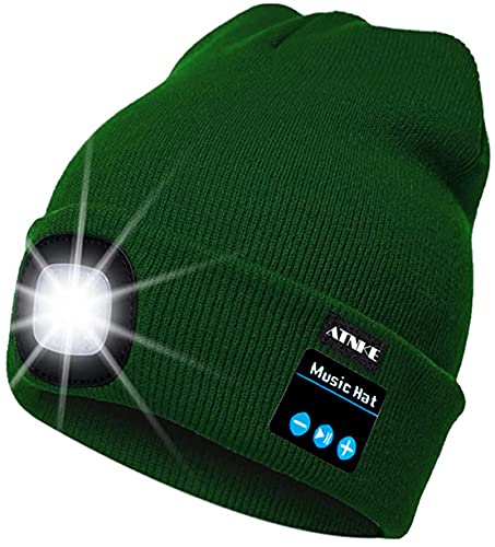 Bonnet de running lumineux vert pour courir la nuit en toute sécurité
