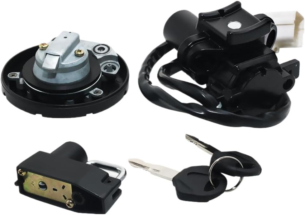 Ignition Switch Helmet Steering Seat Lock Fuel Cap Set Compatible with KLX300 KLX300SM 2021 2022 2023 27005-5185 27005-0697 27016-5207