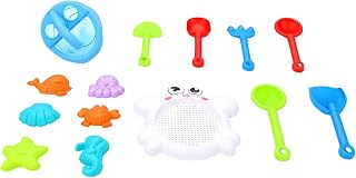 Jiawu 14 PCS Beach Toy Set Durable Colorful Sand Tools for Outdoor Play Sandcastle Building for Kids Plastic