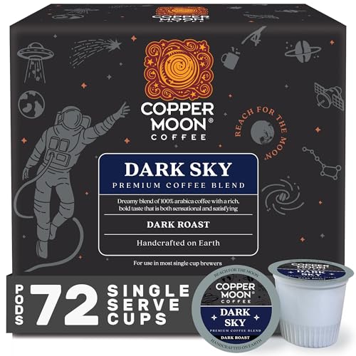 Image of Copper Moon Single Serve Coffee Pods for Keurig K-Cup Brewers, Dark Roast, Dark Sky Blend, 72 Count