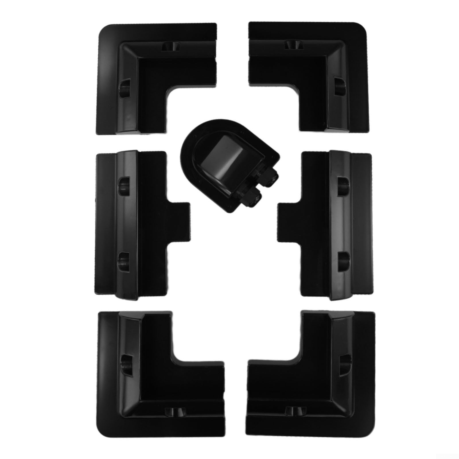 Staffe di montaggio per pannello solare, kit da 7 pezzi in ABS nero con pressacavo per roulotte, barca, camper, senza trapano