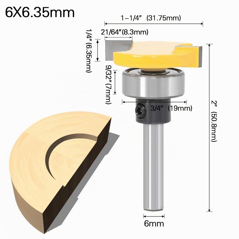 2pcs 6mm Tige Biscuit Routeur Professionnel Outils De Coupeur À Bois Fraise Set