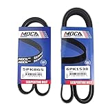MOCA 5PK865 6PK1538 Serpentine Belts Compatible with 1999-2000 for BMW 323i 2.5L, 2001-2002 for BMW 325xi 2.5L, 2001-2002 for BMW 525i 2.5L, 2001-2002 for BMW X5 3.0L