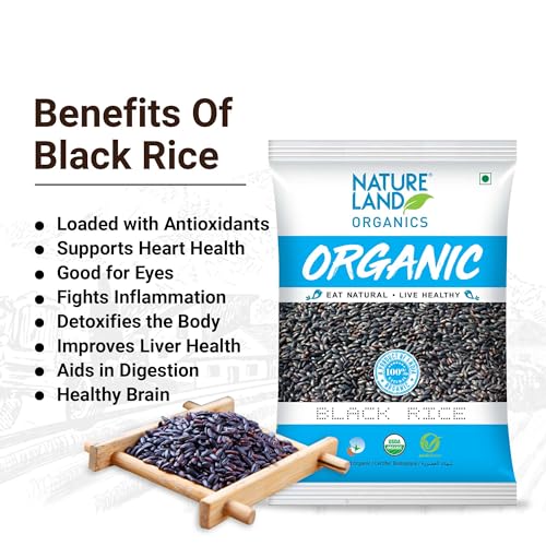 Image of Natureland Organics Red Rice 1 Kg - Organic Rice & Organics Black Rice Pouch, 500 G