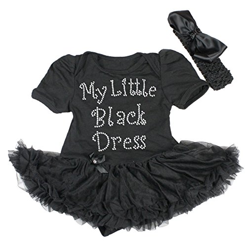 Petitebella Rhinestones My Little Black Dress Baby Dress Nb-18m