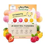 LOLLITOL Sucettes Sans Sucre 28 Pièces – Bonbon Sans Sucre, Lollipop Vegan Saveurs Fruits (Fraise, Framboise, Mangue, Ananas) – Sans Aspartame, Coffret Découverte