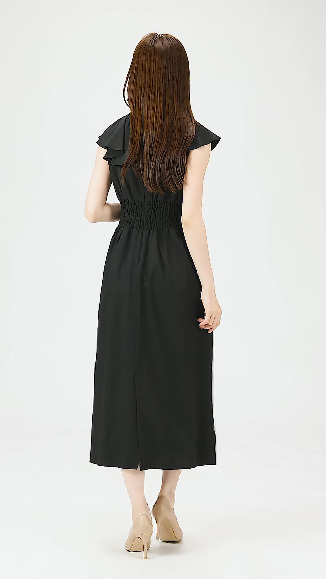 Amazon.co.jp: [セルフォード] ボリュームフリルタイトワンピース  