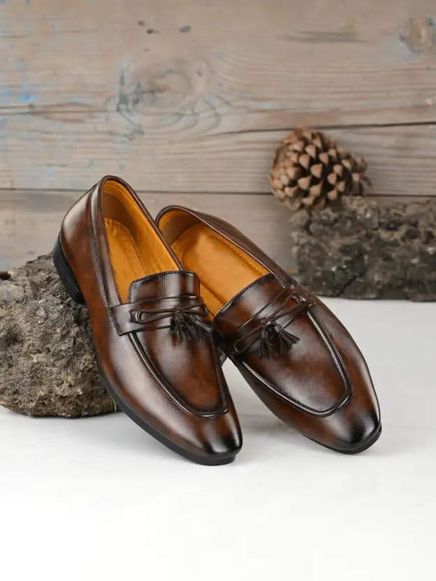 Image of Men's Stylish & Comfortable with Soft Cushioned Insole | Hand-Stitched Design for Trendy | Loafer for Men 7 Brown