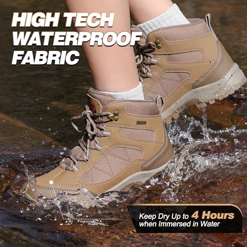 R CORD Womens Hiking Boots Waterproof Hiking Boots Womens Non-Slip Hiking Shoes Backpacking Boots All Day Walking Boots Outdoor - Image 4