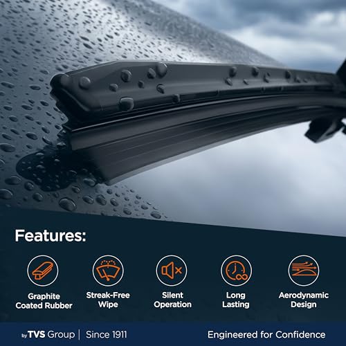 Image of myTVS Frameless Wiper Blade For Front Wind Shield | Size 17 inch Inches