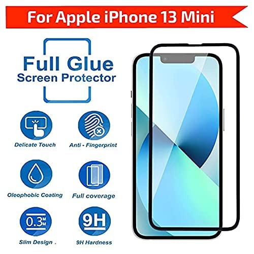 Image of STP FEEL [2 Pack Military Grade Premium Tempered Glass For iPhone 13 Mini (5.4 Inch) Edge to Edge Super Tough 9H Hardness Screen Protector Guard with Easy Installation Kit