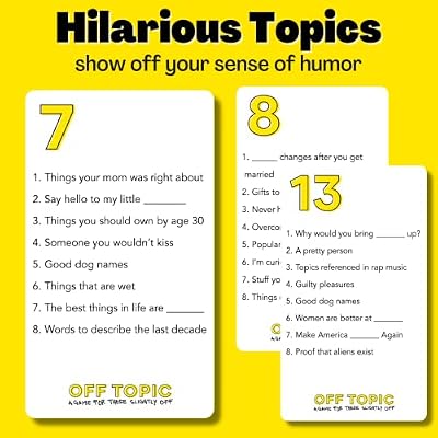 OFF TOPIC Party Game for Adults - Fun Adult Board Games for Groups of 2-8 Players - Hilarious Game Night Card Game for Friends, Family & More