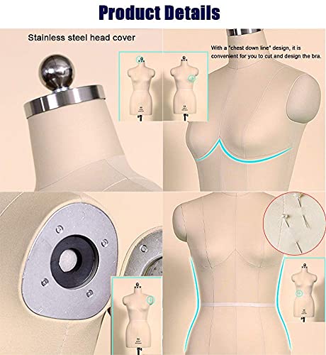 Female Tailors Dummy Female Mannequin White Half Body Mannequin, Realistic Sewing Dress Form Adjustable Dressmaker Dummy, For School Practice And Tailor Shop, Pinnable Needle (Xx) (Xx) #TOP4