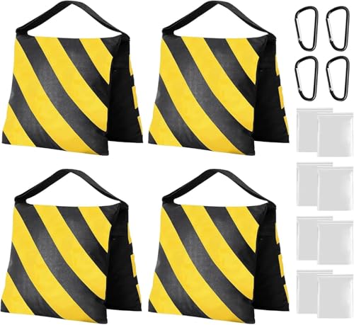 4 bolsas de arena para fotografía, bolsas de arena de tela oxford, bolsa de arena con peso con cremallera, saco de peso para fotografía, estudio, vídeo, trípodes, al aire libre, uno, rayas negras