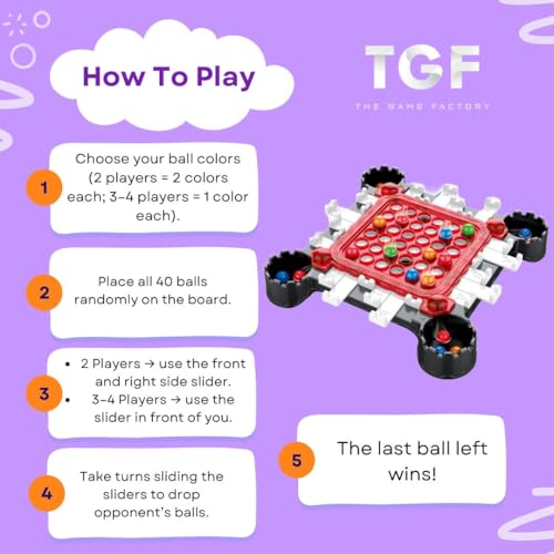 Image of THE GAME FACTORY | Rainbow Ball Elimination Game | Strategy Board Game with 40 Color Balls | Fun Memory & Logic Family Game for Kids & Adults | Educational Parent-Child Interactive Toy | Gift For Kids