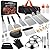 GrillChef 35PCS Griddle Accessories Kit, Grill Utensils Tools for Outdoor Camping Barbecue, Stainless Steel Spatula Set with Burger Press, Basting Cover & Glove in Carrying Bag, Grilling Gift Men