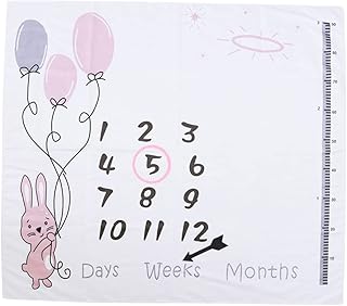 KOMBIUDA 1 Conjunto De Cobertor De Marco De Flanela Cobertor De Lã Cobertor De Bebê Menina Cobertor De Meninos Cobertor De Foto Recém-Nascido Adereços De Foto Cobertor De Marco De Bebê