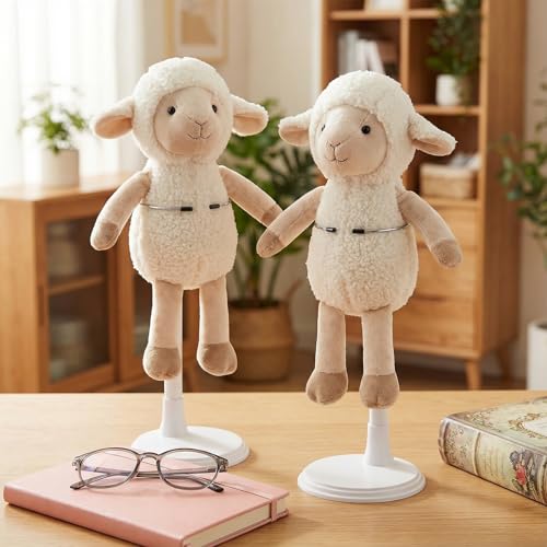 Image of 12 Pcs Doll Stands Set for 8-14 Inches Adjustable Dolls Figure Stand with Retractable Waistline Doll Stand for Home Store Birthday Party Favor Display (White)