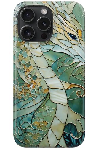 DorisMax for iPhone 16 Pro Case - Wireless Charging Compatible - Dual-Layer Hard Shell + Silicone Cover - Shockproof Protective Phone Case with Stylish Designs for Women - an Abstract Dragon