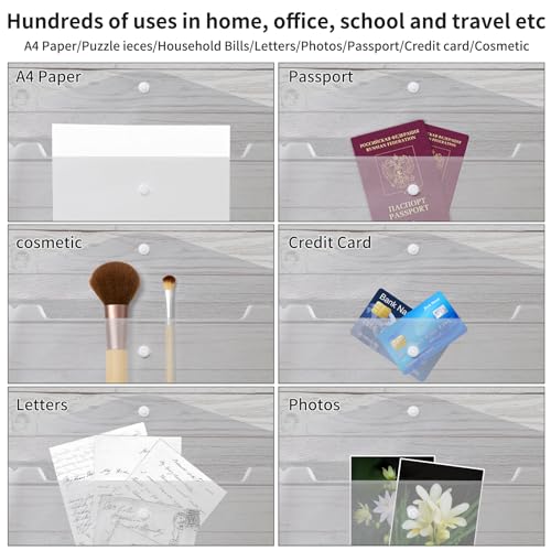 CRESZZLE 20 Stück Hochwertige Dokumententaschen A4 - Klarsichthüllen A4 Glasklar mit Druckknopf für Perfekte Organisation von Dokumenten, Dateien,Papier,Quittungen und mehr!