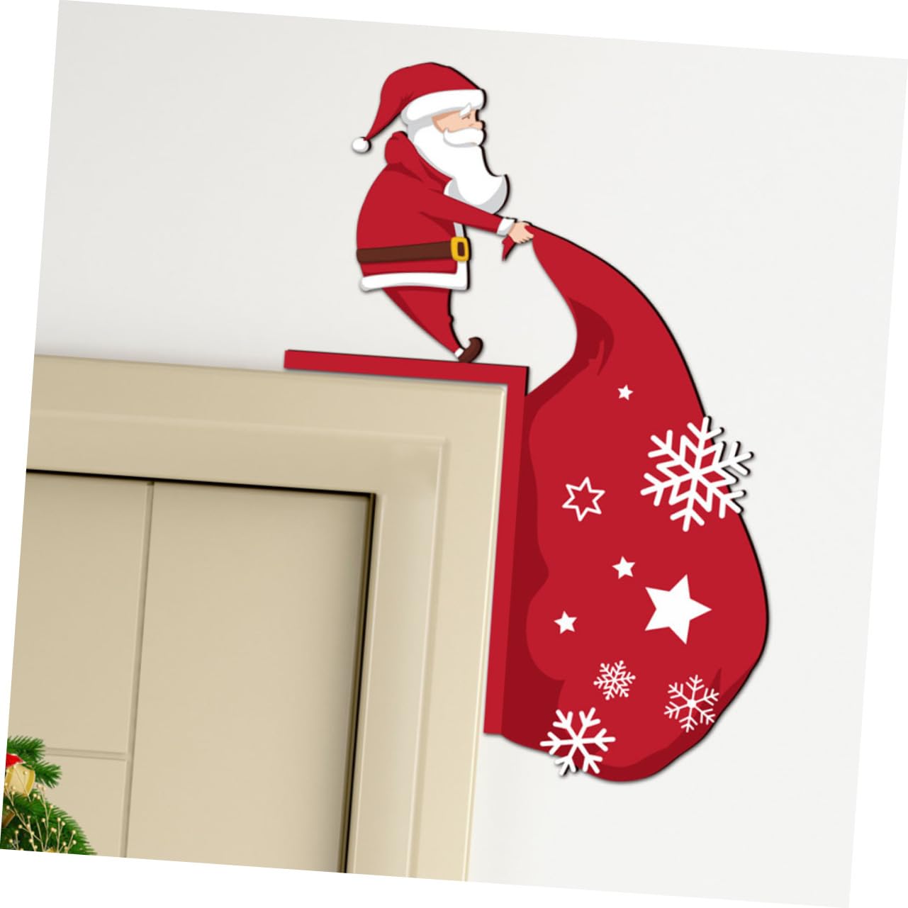 TOPBATHY 5 Piezas De Decoración Navideña Pegatina De Pared Decoración Amaderada Adorno De Puerta De Navidad Marco De Esquina De Puerta De Navidad Puerta Delantera Letrero De Navidad