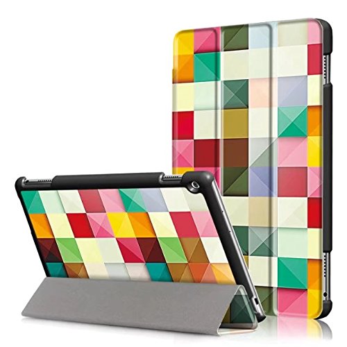 Skytar Huawei M3 Lite 10 Cover,Custodia Huawei MediaPad M3 Lite 10 - PU Pelle Case Stand Copertura Flip Protezione per Huawei Mediapad M3 Lite 10 LTE/WiFi (10,1 Pollici) Tablet,Cubo variopinto