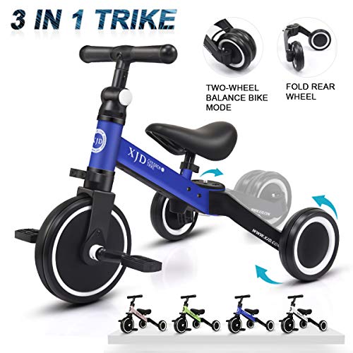 XJD 3 in 1 Kids Tricycles for 1-3 Years Old Kids Trike 3