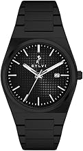 Sylvi Professional Edge Stainless Steel Strap Analog Watches for Men with Date Display Water Resistant Watch