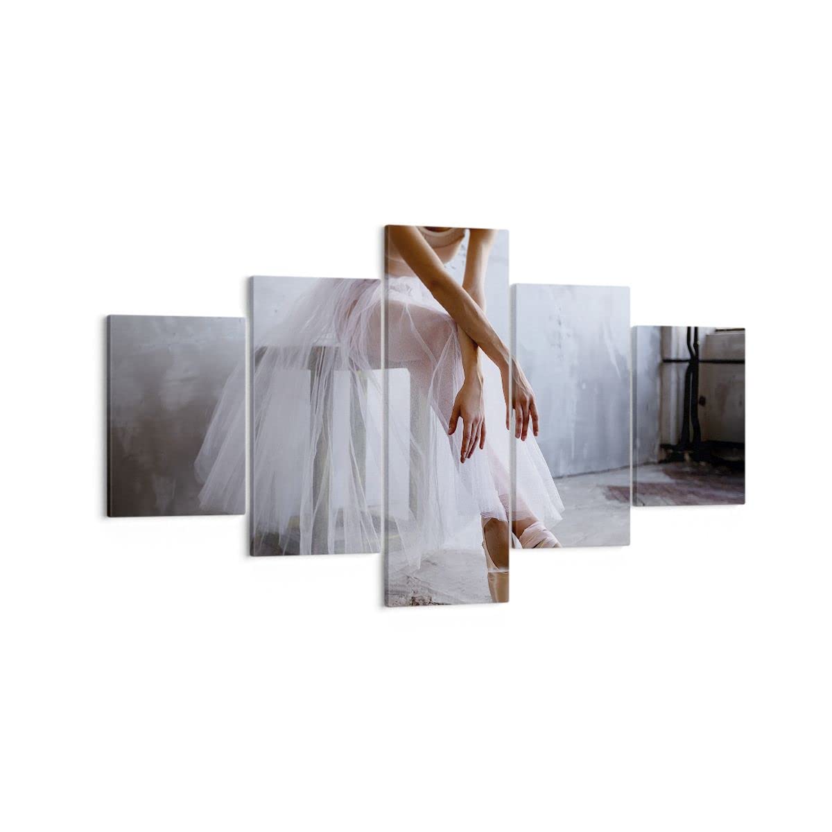 Moderno Quadro su Tela 90x30 cm Stampe da Parete Persone Musica - 4970 | Ballerina Balletto Studio Quadro Decorativo Set da 5 pezzi Soggiorno Arte da Parete Decorazione da Parete ARTTOR