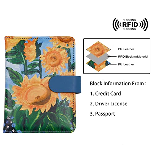 Image of Melsbrinna Rfid Passport Holder for Travel women /Men, Cute Passport Wallet Rfid Blocking Card Slots, Rfid Passport Cover /CaseTravel Wallet, Passport Book Holder (1, Blue2)