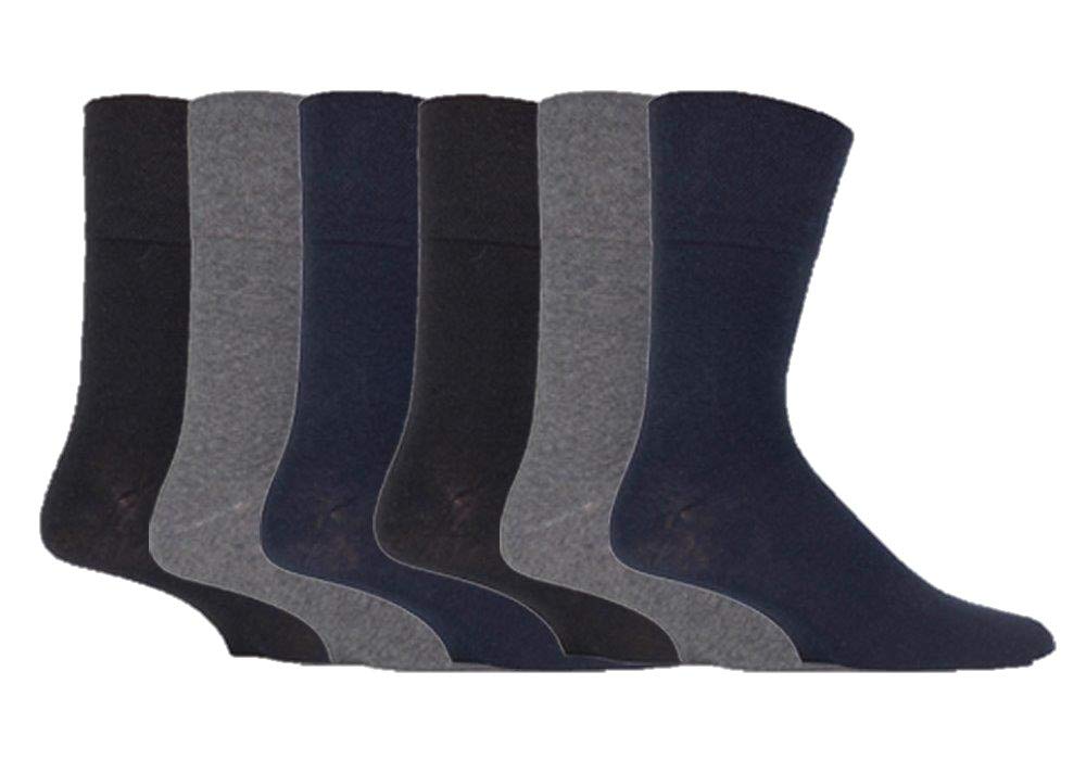 Sock Shop Gentle Grip Men's 6 X Rd02 6 Pairs Sockshop Bigfoot Diabetic Gentle Grip Socks 12-14 Uk See Variations (6 X Rd92)