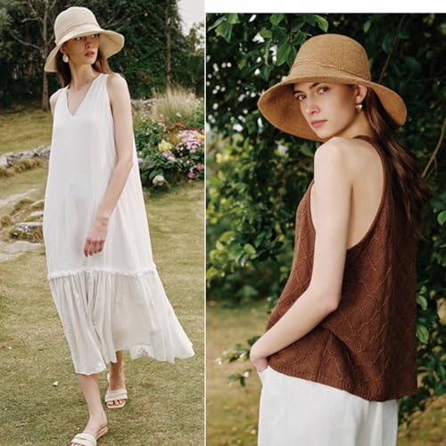 Sombrero de Playa de Paja Raffia para Mujer KORADI miniatura 4