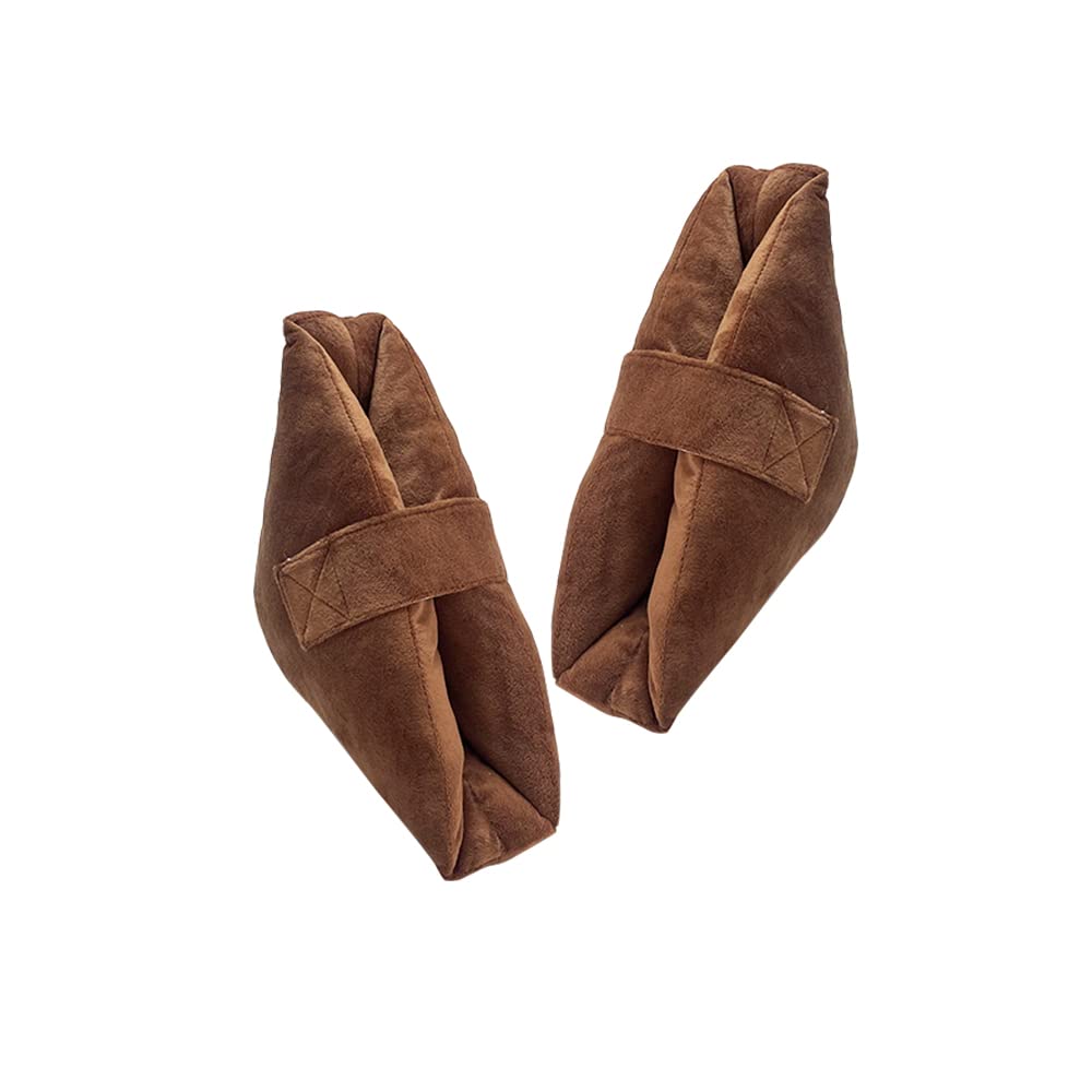 Zelen Heel Protectors for Pressure Sores Foot Pillows Heel Cushion Protector Foam Foot Boots for Pressure Ulcers Relief Ankle Pillows Heel Protectors Bed Sores Heel Offloading Boot (1 Pair), Brown