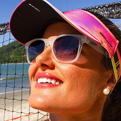 Óculos de Sol HUPI Brile Cristal Fosco Lente Degrade Unissex, Cor: Cristal