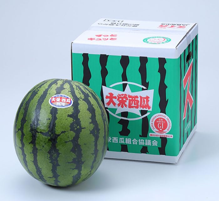 Amazon.co.jp: すいか 大栄スイカ 優品 3Lサイズ 8kg 1玉 鳥取県 大