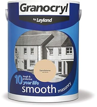 Leyland Granocryl Smooth Masonry Paint - All Weather Protection - Durable Covering Power - Mould Resistant - Sandstone - 5L