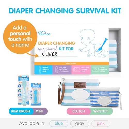 Image of Bumco Baby Essentials Newborn Gift Set with Spatula & Brush (Boys)