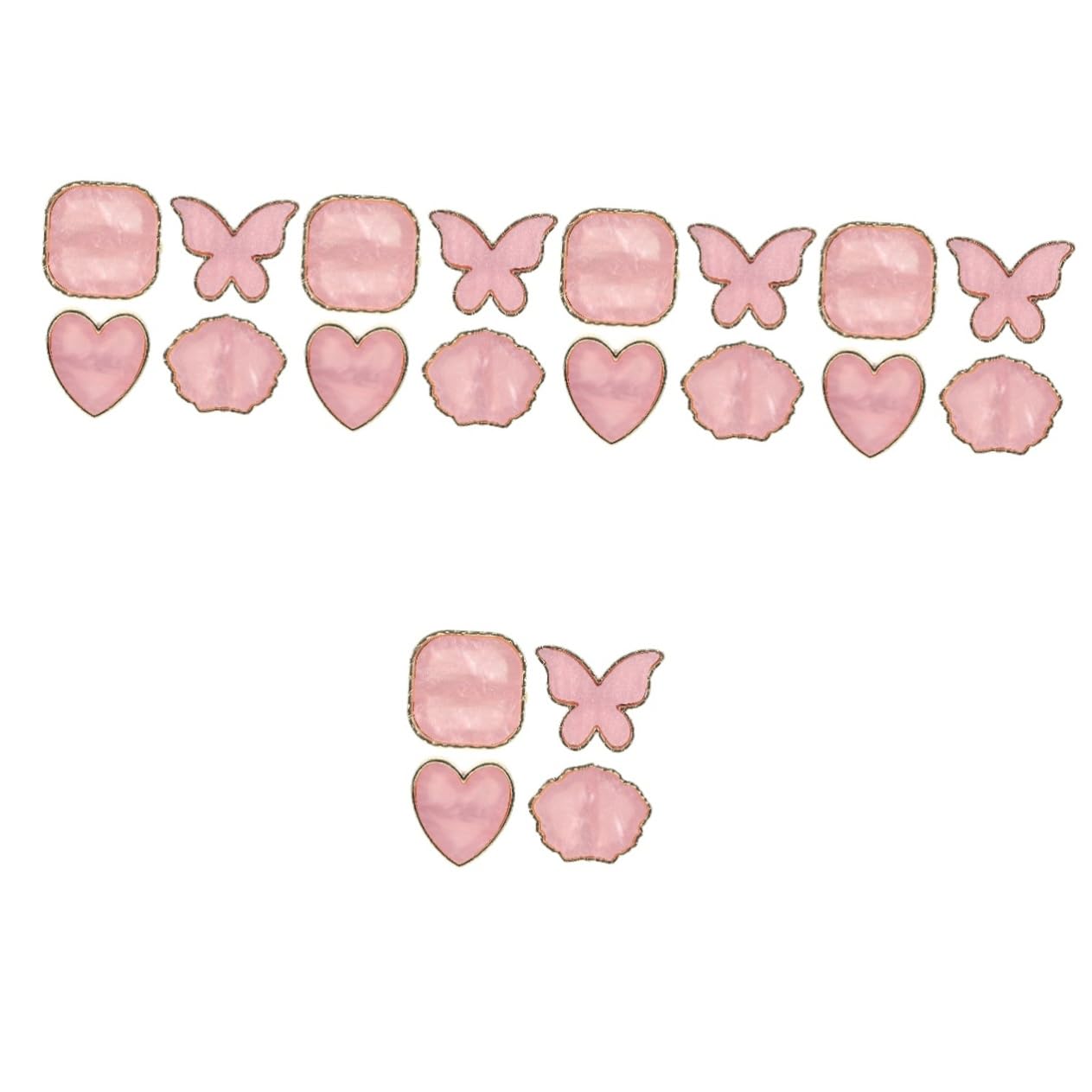 minkissy Paleta japonesa de imitación de conchas, 20 unidades, paleta de esmalte de uñas, herramientas de uñas, paletas de uñas, paletas de arte de uñas, placas de color, bandeja de corazón, aleación