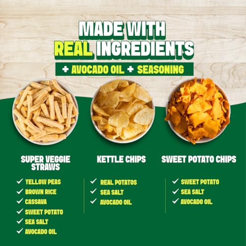 Image of Jackson's Mixed Snack Variety (6.5 oz & 7oz Pack of 6) - Made with Avocado Oil, Veggie Straws, Sweet Potato Chips & Kettle Chips, Snack Variety Pack, Individual Bags