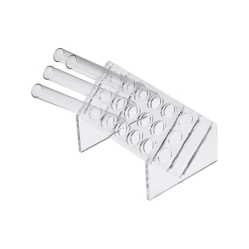 Miniatura 3 de uxcell Soporte de tubo de ensayo acrílico inclinado 15 pozos para tubos de centrífuga de 0.3 fl oz0.5 fl oz transparente