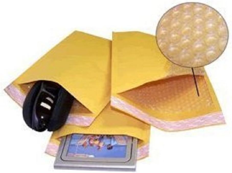 Yens#000 4x8 Kraft Bubble Mailers, 1000KF#000, 1000 Piece