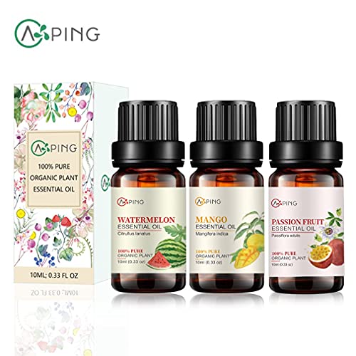 Watermelon, Passion Fruit, Mango Essential Oil Set, 3X10Ml Organic 100% Pure Plant Oil For Diffuser, Aromatherapy, Spa, Massage, Yoga, Perfume, Body #TOP6