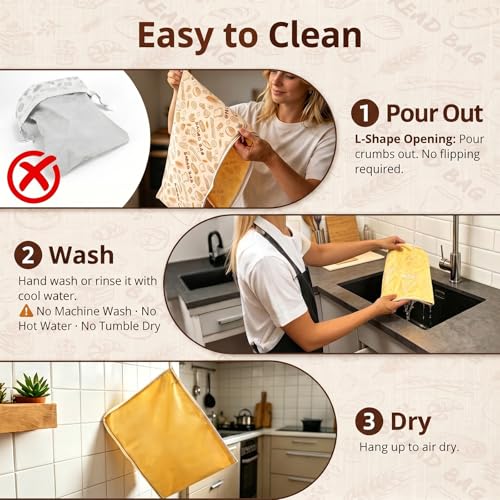 AHJ 2 Pack XL Beeswax Bread Bags for Sourdough Homemade Bread,Reusable - image 7