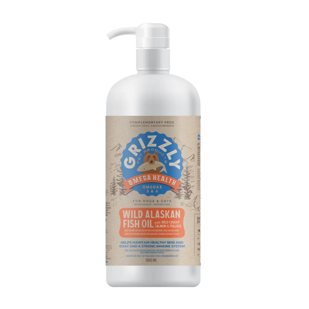 Grizzly Plus - Olio di Salmone Selvatico dell’Alaska, 1000 ml