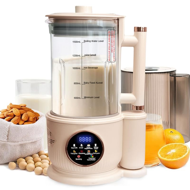 50oz 10 in 1 Nut Milk Maker Machine, Automatic Nut Milk Maker Blender with 12 Blades, LED Display, Soy Milk Maker for Homemade Almond, Oat, Soy, Coconut, Plant-Based Milk and Non Dairy Beverages