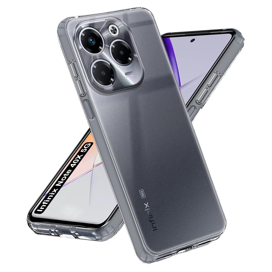 Image of Fashionury Crystal Clear Case for Infinix Note 40x 5G | Yellowing Resistance | Transparent TPU Silicone | Raised Camera Lips | Slim Transparent Cover
