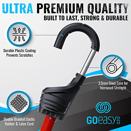 Image of GOEASY0312 Bungee Cords with Hooks Heavy Duty, 30 PCS Multi-Color | 8 inch, 10 inch, 18 inch, 24 inch, 32 inch, 40 inch Bungee Cords, Tarp Clips, Canopy Ties, Carry Bag
