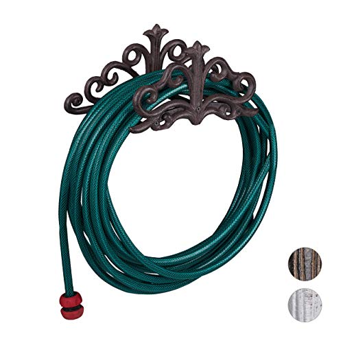 Kleine Schlauchrolle Gusseisen Antik - Nostalgie Garten Dekoration 33cm Höhe