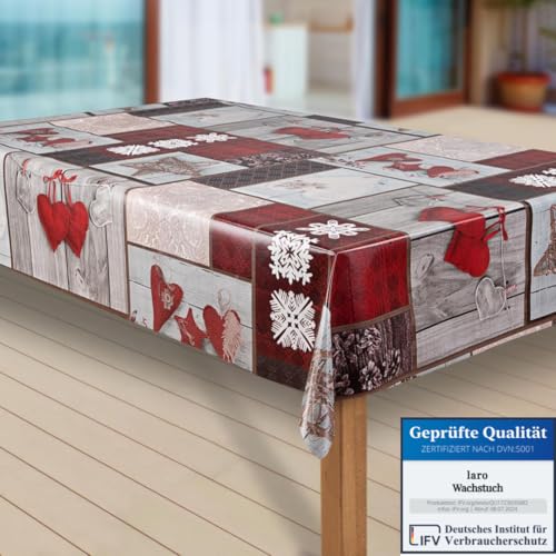 laro Wachstuch-Tischdecke Schneeflocke Weihnachten Weihnachts-Motive...
